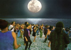 Full moon beach party